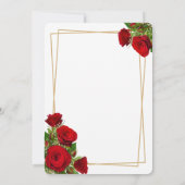 Save The Date Mariage Élégant Roses Rouges Formel (Dos)
