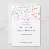 Save The Date Mariage Élégant Rustique Arc-en-Ciel Confetti (Devant)