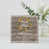 Save The Date Mariage Élégant Rustique Tournesol (Debout devant)