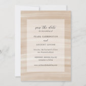 Save The Date Mariage Élégant Sable Chic Côté Mer (Devant)