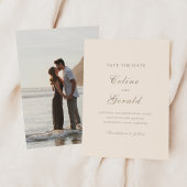 Save The Date Mariage Élégant Sable Classique