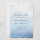 Save The Date Mariage élégant Shiloh Bleu (Devant)
