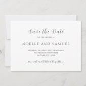 Save The Date Mariage Élégant Simple (Devant)