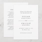 Save The Date Mariage Élégant Simple (Devant / Derrière)