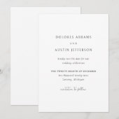 Save The Date Mariage Élégant Simple Classique (Devant / Derrière)