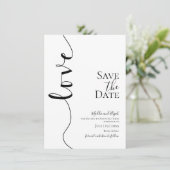 Save The Date Mariage, Élégant, Simple, Typographie, Écriture, (Debout devant)