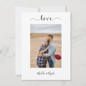 Save The Date Mariage, Élégant, Simple, Typographie, Écriture, (Dos)