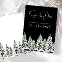 Mariage Élégant sous la Neige de Pin Noir