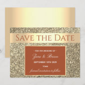 Save The Date Mariage Élégant Terracotta Or (Devant / Derrière)