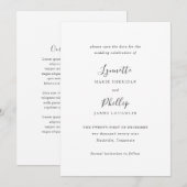 Save The Date Mariage Élégant Traditionnel (Devant / Derrière)