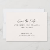 Save The Date Mariage Élégant Traditionnel Gris (Devant)