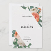 Save The Date Mariage Élégant Typographie Florale Classique (Devant)