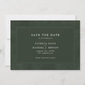Save The Date Mariage élégant vert foncé (Devant)