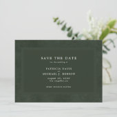 Save The Date Mariage élégant vert foncé (Debout devant)
