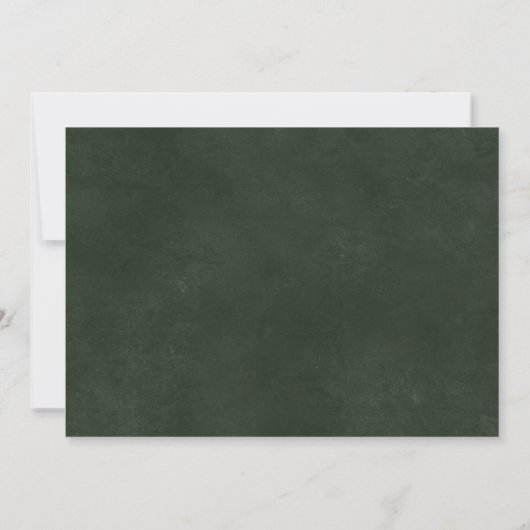 Save The Date Mariage élégant vert foncé (Dos)