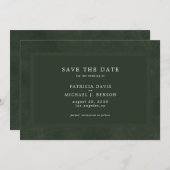Save The Date Mariage élégant vert foncé (Devant / Derrière)