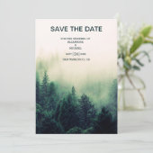 Save The Date Mariage Emerald Green Watercolor Pine Tree (Debout devant)