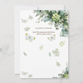Save The Date Mariage émeraude Feuille chic Eucalyptus (Dos)