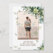 Save The Date Mariage émeraude Feuille chic Eucalyptus (Devant)