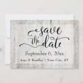 Save The Date Mariage en bois Patiné gris rustique Enregistrer l (Devant)