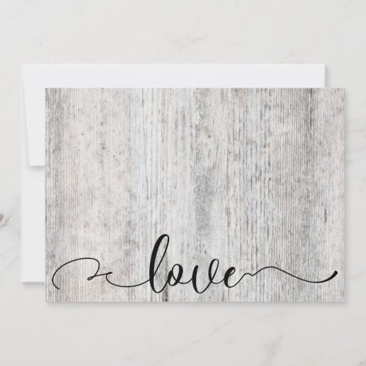 Save The Date Mariage en bois Patiné gris rustique Enregistrer l (Dos)