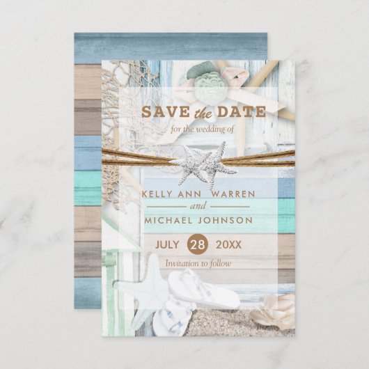 Save The Date Mariage en bord de mer - Enregistrer la date (Devant / Derrière)