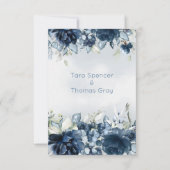 Save The Date Mariage en cascade Dusty Blue Peony (Dos)