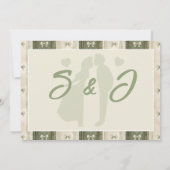 Save The Date Mariage en denim rustique vert sauge (Dos)