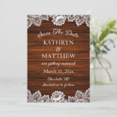 Save The Date Mariage en dentelle rustique (Debout devant)