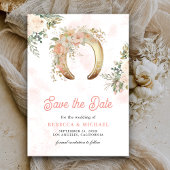 Save The Date Mariage en fer à cheval rose floral