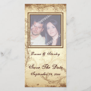 Save The Date Mariage en feuille de parchemin beige Brown Enregi