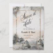 Save The Date Mariage en forêt de bois (Devant)