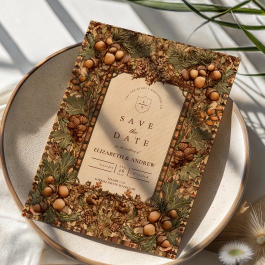 Save The Date Mariage en forêt de chêne doré