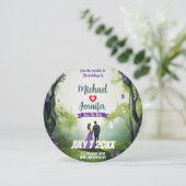 Save The Date Mariage en Forêt Violette Enregistrer la Date Pers (Debout devant)