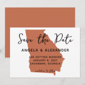 Save The Date Mariage en Géorgie Terracotta (Devant / Derrière)