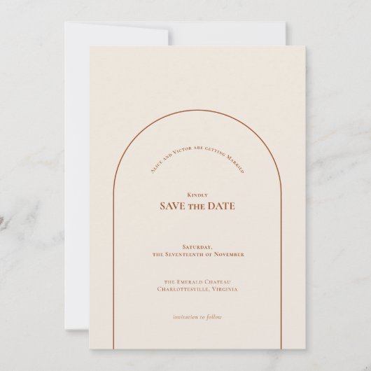 Save The Date Mariage en ivoire Boho Arch (Devant)