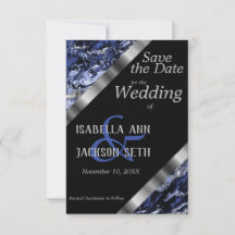 Mariage en marbre bleu foncé et argent