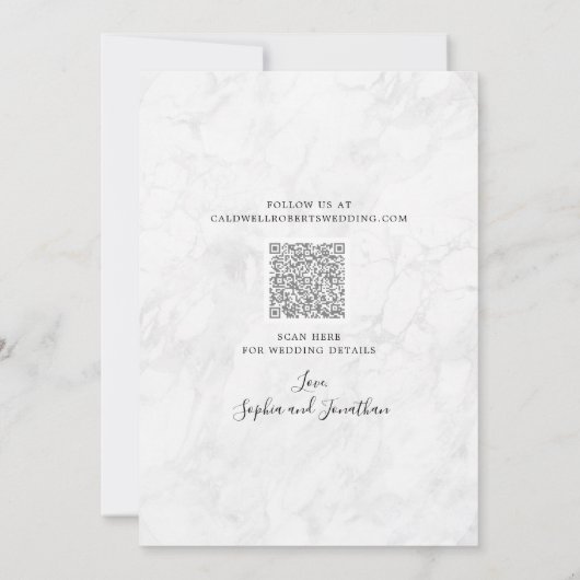 Save The Date Mariage en marbre Eucalyptus Photo Gold Frame (Dos)