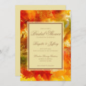 Save The Date Mariage en marbre rouge, orange, or, jaune (Devant / Derrière)