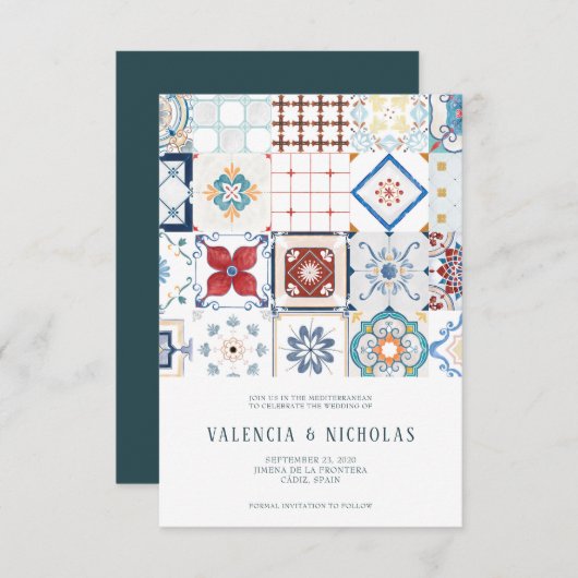 Save The Date Mariage en mosaïque espagnole Enregistrer la date (Devant / Derrière)