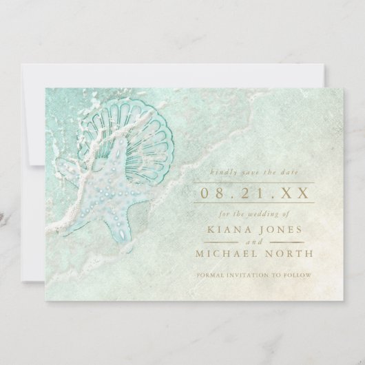 Save The Date Mariage en mousse de mer ID837 (Dos)