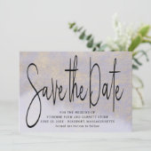 Save The Date Mariage en or violet Enregistrer la date Invitatio (Debout devant)