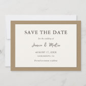 Save The Date Mariage en papier ivoire rustique Enregistrer la d (Devant)