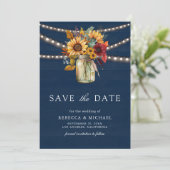 Save The Date Mariage en pot de fleurs de tournesol bordeaux en (Debout devant)