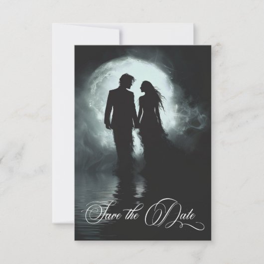 Save The Date Mariage en silhouette couleur couleur couleur jaun (Devant)