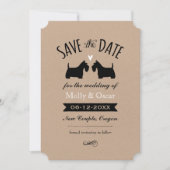 Save The Date Mariage en silhouettes de Terrier écossais Enregis (Devant)