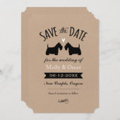 Save The Date Mariage en silhouettes de Terrier écossais Enregis (Devant / Derrière)