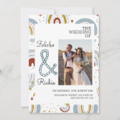 Save The Date Mariage en terre cuite Boho Rainbows (Devant)