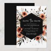 Save The Date Mariage en terre cuite chic et modifiable (Devant / Derrière)