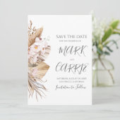 Save The Date Mariage en terre cuite florale bohème (Debout devant)